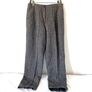 Sandro Vintage Wool Pleated Cuffed Trousers